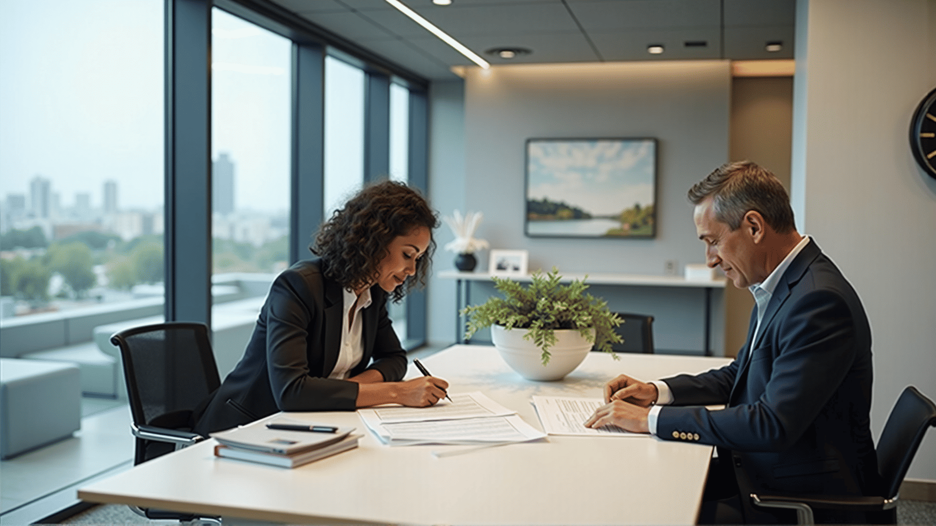 Signing for a personal loan at credit union