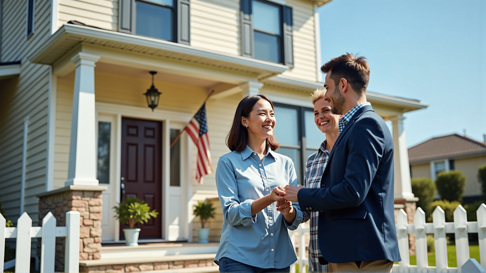 First-time homebuyers receiving keys